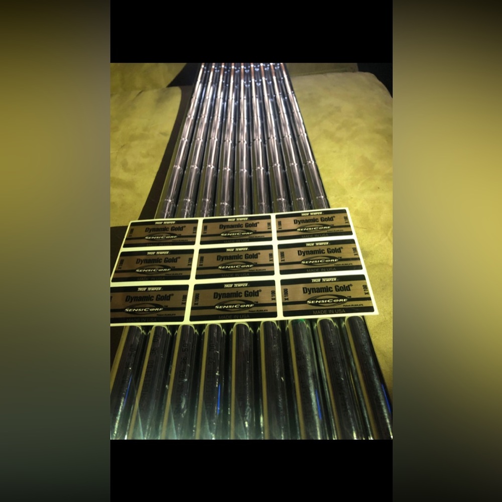 COPY - True Temper Dynamic Gold Sensicore Taper Tip .355 Iron Shafts Flex X100 …